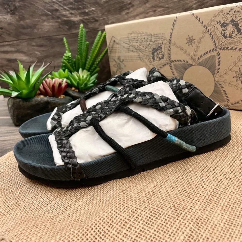 NIB Free People Denali Woven Footbed Sandal 38 8 - Picture 9 of 15